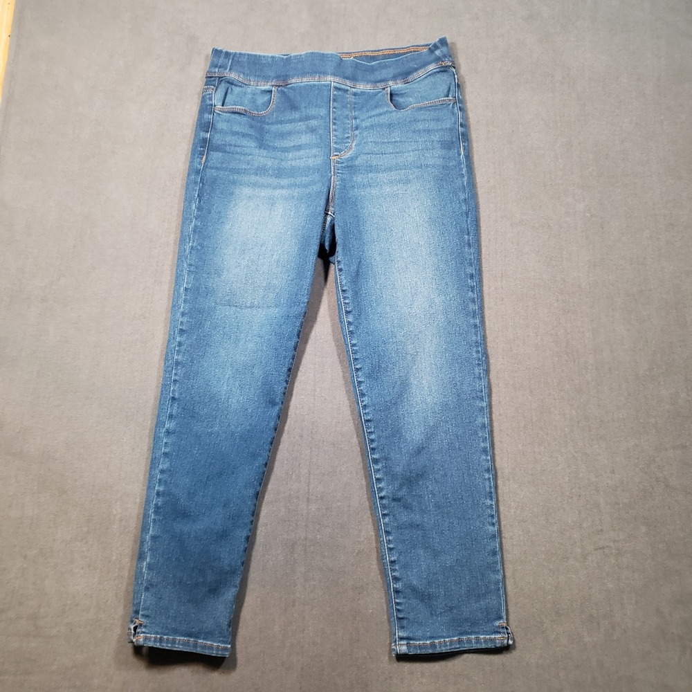 Gloria Vanderbilt Pull On Jeans Womens 8‎ Blue Slimming Effect Tapered Leg